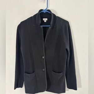 J. Crew Women’s Medium 100% Cotton Blazer Heavy Business Casual Winter Navy Blue